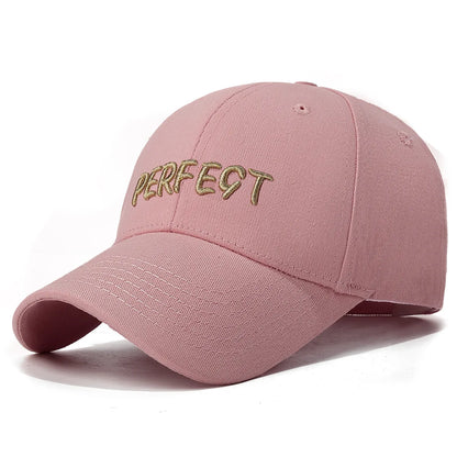 Cotton Black Letters Gold Thread Embroidery Baseball Cap