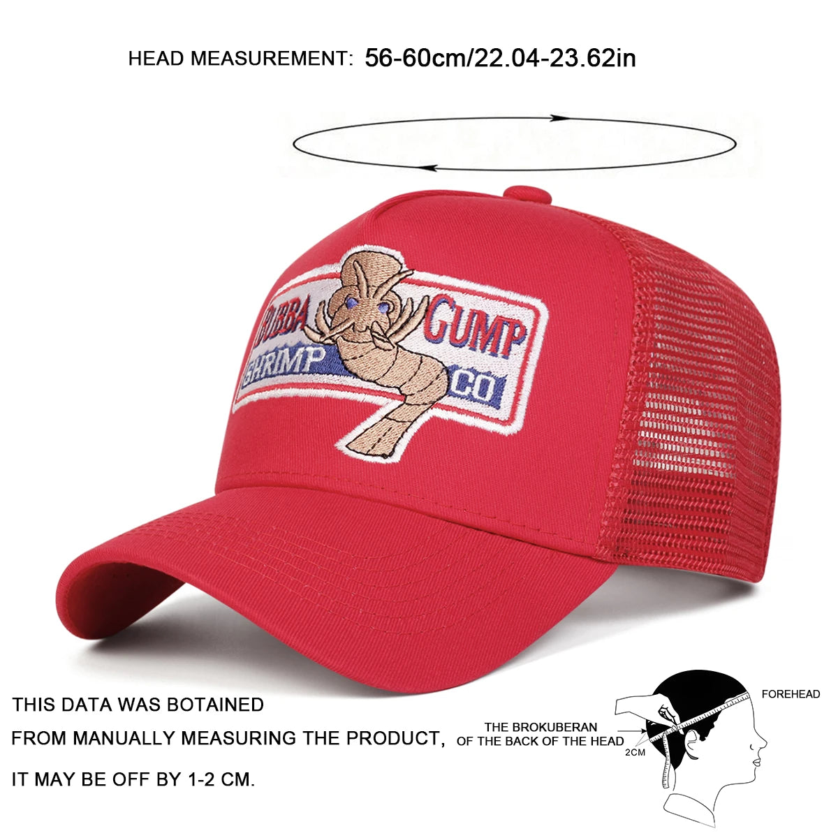 Unisex Shrimp Embroidery Baseball Net Caps Spring and Summer