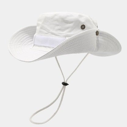 Drawstring Wide Brim Fisherman Hat Men's and Women's Summer
