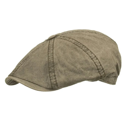 Navy Blue Flat Cap Man Vintage Newsboy Cap