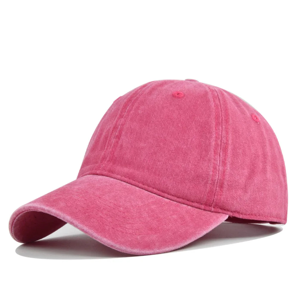 Retro Washed Cotton Baseball Cap Men Women