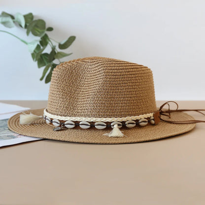 Women Men Wide Brim Straw Panama Hat