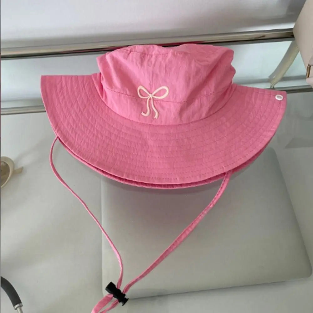 Spring Summer Bucket Hat Sunscreen Solid Color Fishing Caps