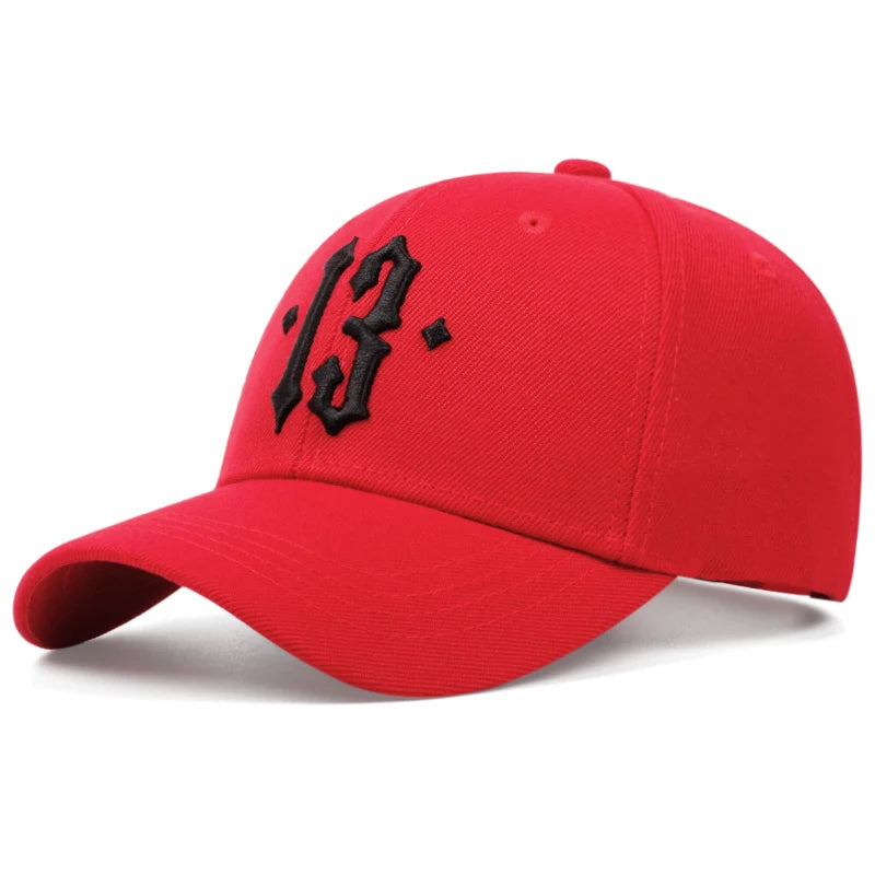 13 Number Embroidery Baseball Cap For Men Cotton Hat