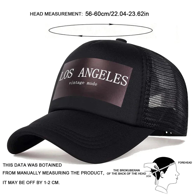 Unisex Los Angeles Print Baseball Net Caps Spring and Summer