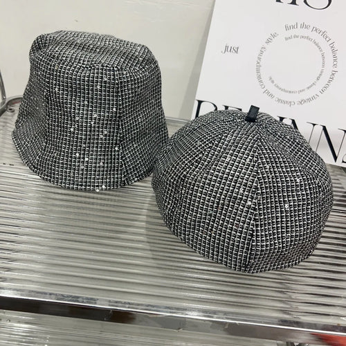Glittered Fisherman Hat Women's Duckbill Hat Beret Hat
