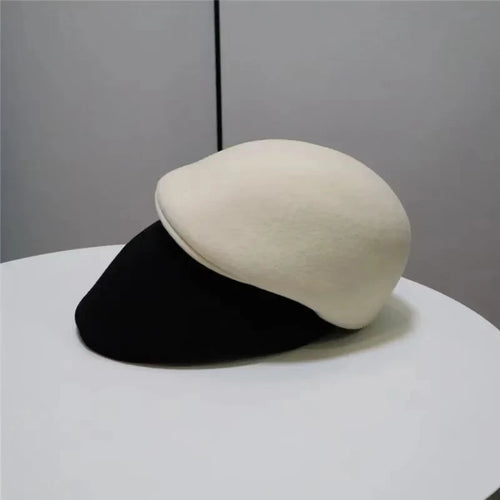 Winter High Quality Thick Wool Felt Classic Forward Cap