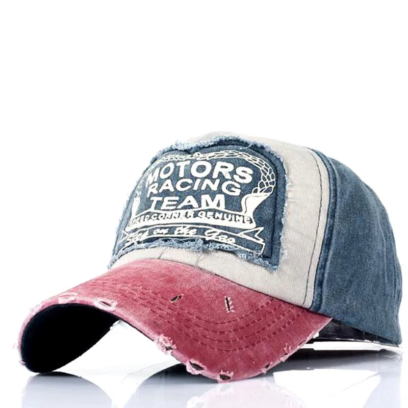 Vintage Washed Denim Baseball Cap For Men And Women