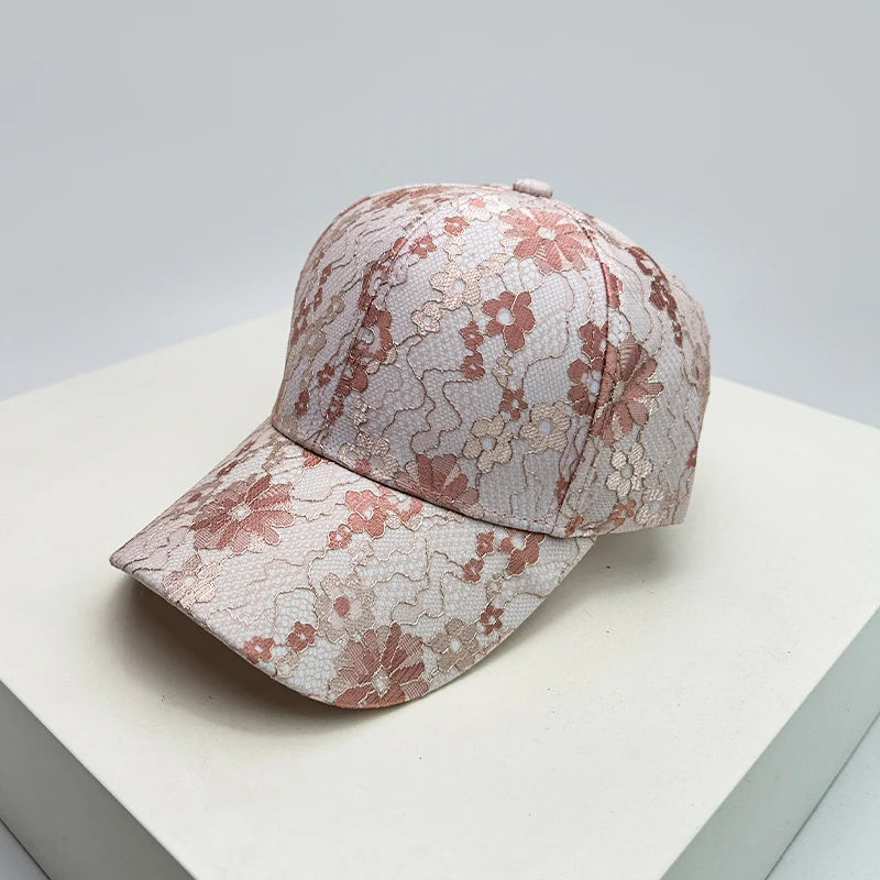 New Women Korean Lace Flower Baseball Hats