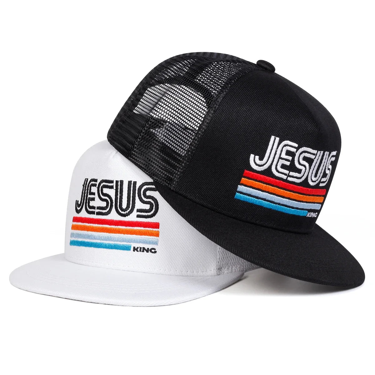 Unisex Jessus Letter Embroidery Hip-hop Net Hats Spring Summer Sports Cap