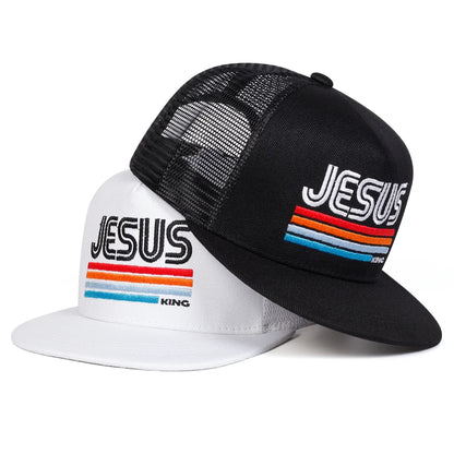 Unisex Jessus Letter Embroidery Hip-hop Net Hats Spring Summer Sports Cap