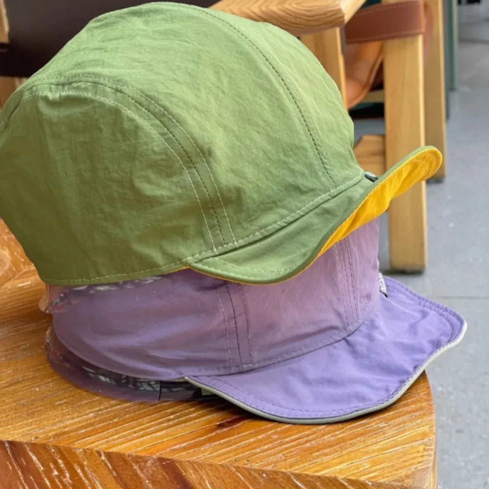 Unisex Fashion Letter Embroidery Short Brim Cap