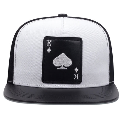 King Leather Playing Card Embroidered Baseball Caps Hip Hop Caps For Men Women