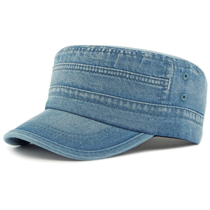 Cotton Denim Baseball Hat Male Female Adjustable Army Military Flat Top Cap