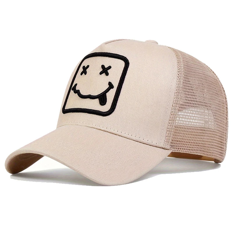 Unisex XX Tongue Sticking Embroidery Baseball Net Caps Spring Summer