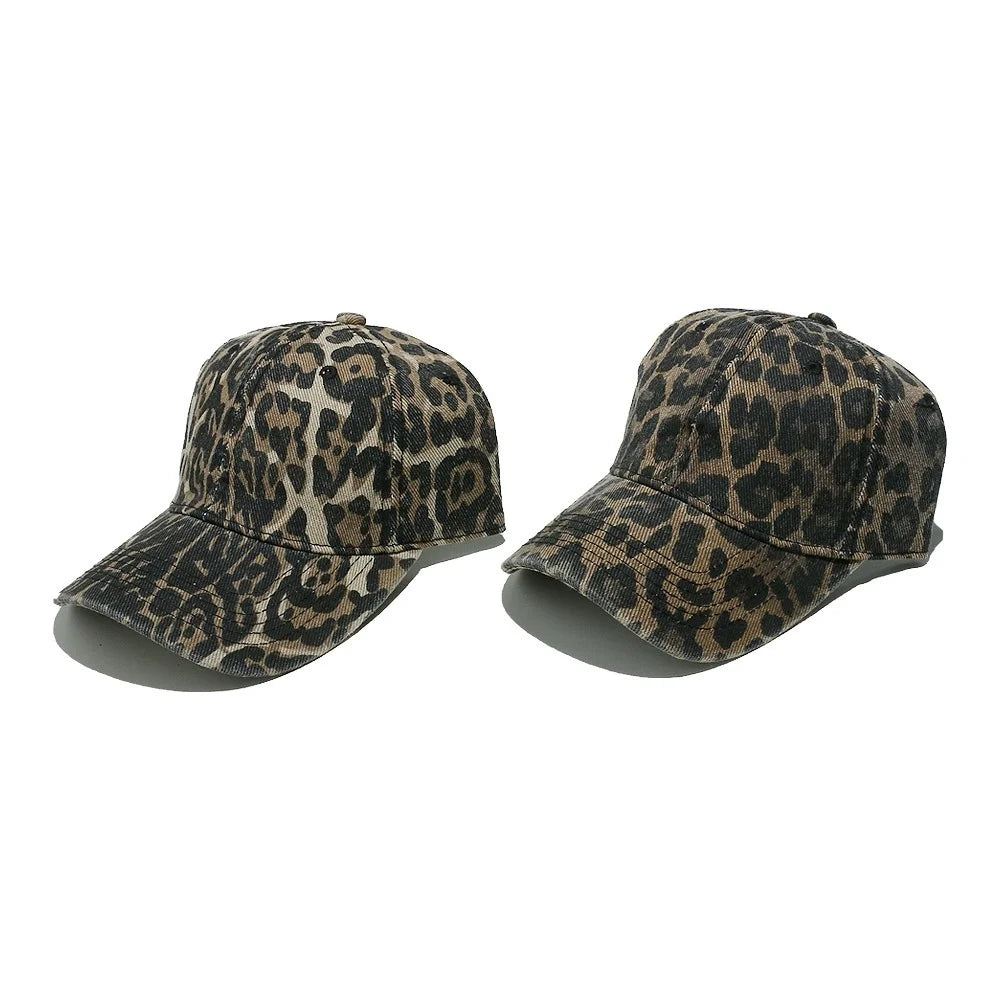 New Spring/Summer Women's Versatile Sun Hat Leopard-Print Baseball Cap