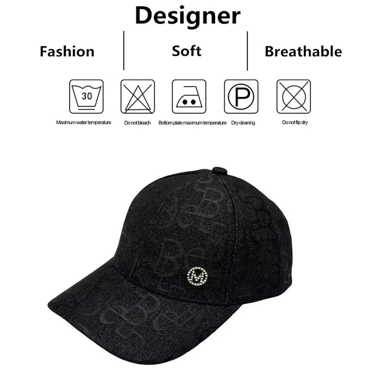 Unisex M Water Drill Label Baseball Caps Outdoor Adjustable Casual Hats Sunscreen Hat Sports Cap