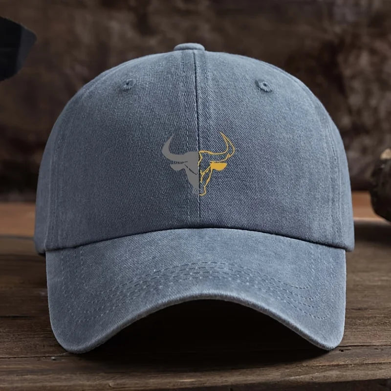 Fashionable Bull Head Printed Baseball Hat Multi functional Outdoor Leisure Fishing Hat