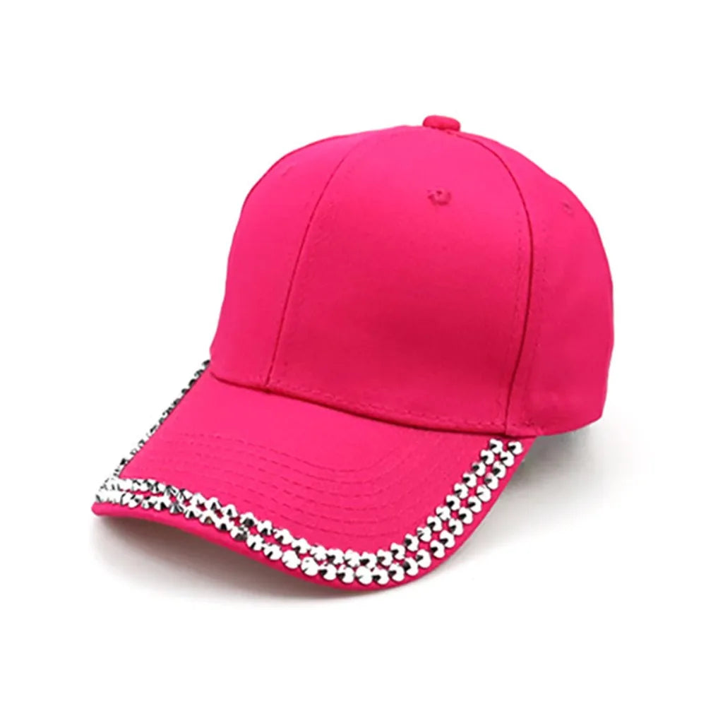 Elegant Rhinestone Baseball Cap Adjustable