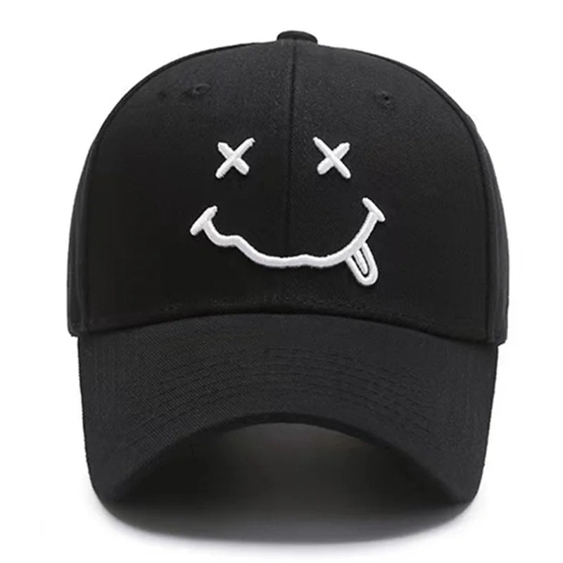 Men Women Smile Face Embroidery Baseball Caps Cotton Snapback hats