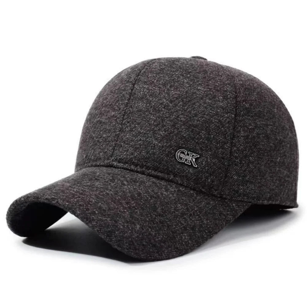 Thickened Warm Winter Hat Color Block Earflap Baseball Cap Ear Protection Adjustable Outdoor Casual Cap