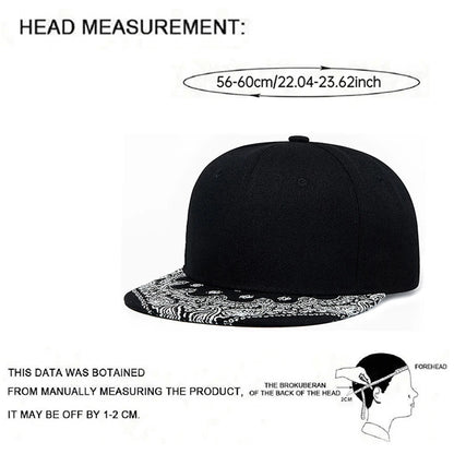 2025 Fashion New Flat Edge Hat Cashew Flower Hat
