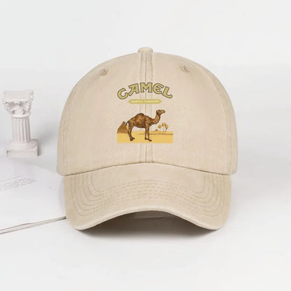 Camel Print Baseball Cap Classic Minimalist Retro Style Breathable Soft Fabric Perfect Daily Wear Adjustable