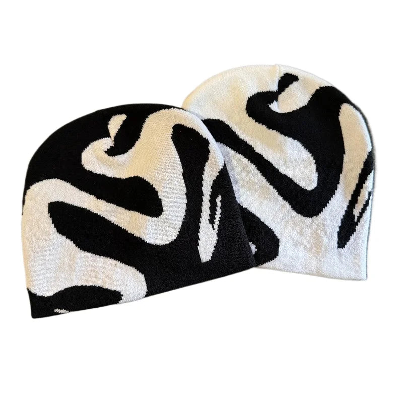 Trendy Knit Beanies Winter Jacquard Windproof Warm Hat Outdoor