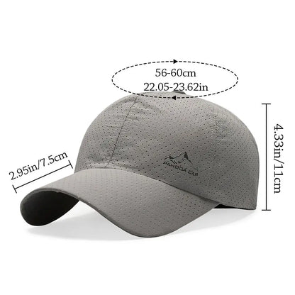 Fashion Quick Dry Summer Baseball Cap Breathable Adjustable Sports Cap UV Protection Trucker Cap Men Women
