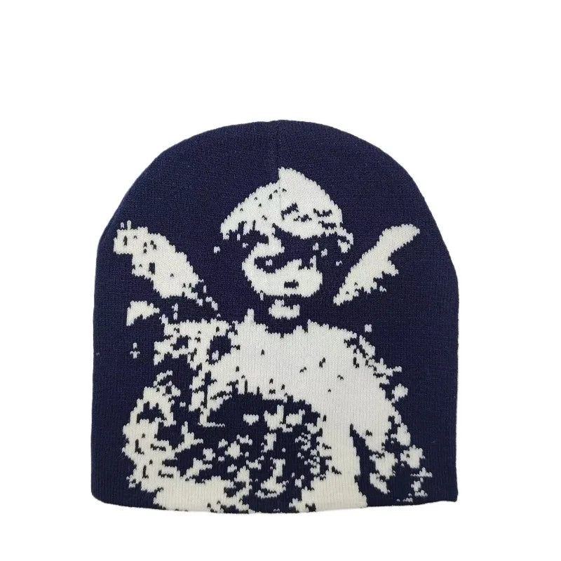 Fashionable Angel Jacquard Knit Beanie Warm Winter Hat