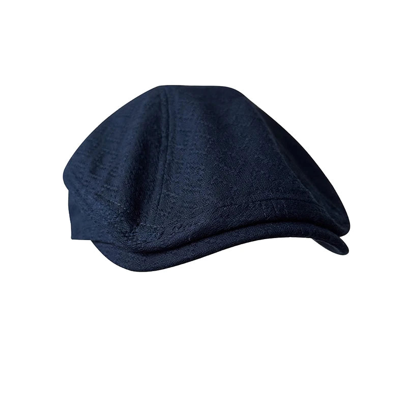 Blue New Flat Cap Linen Men Ivy Newsboy Hats Beret