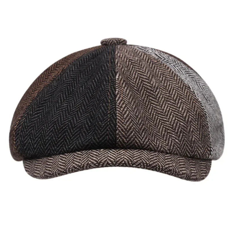 New Fashion Vintage Octagonal Hats Big Head Circumference British Painter's Beret