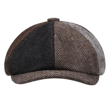 New Fashion Vintage Octagonal Hats Big Head Circumference British Painter's Beret