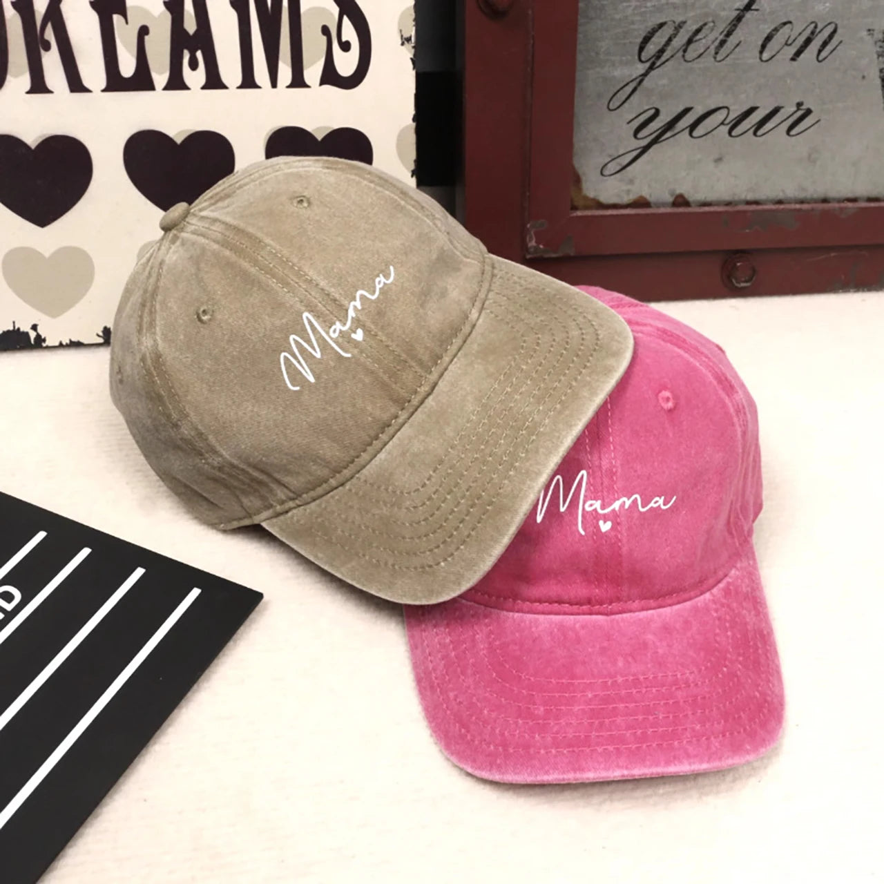 Vintage Washed Cotton Baseball Cap For Women