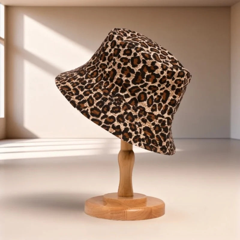 Leopard Print Bucket Hat Fisherman's Hat
