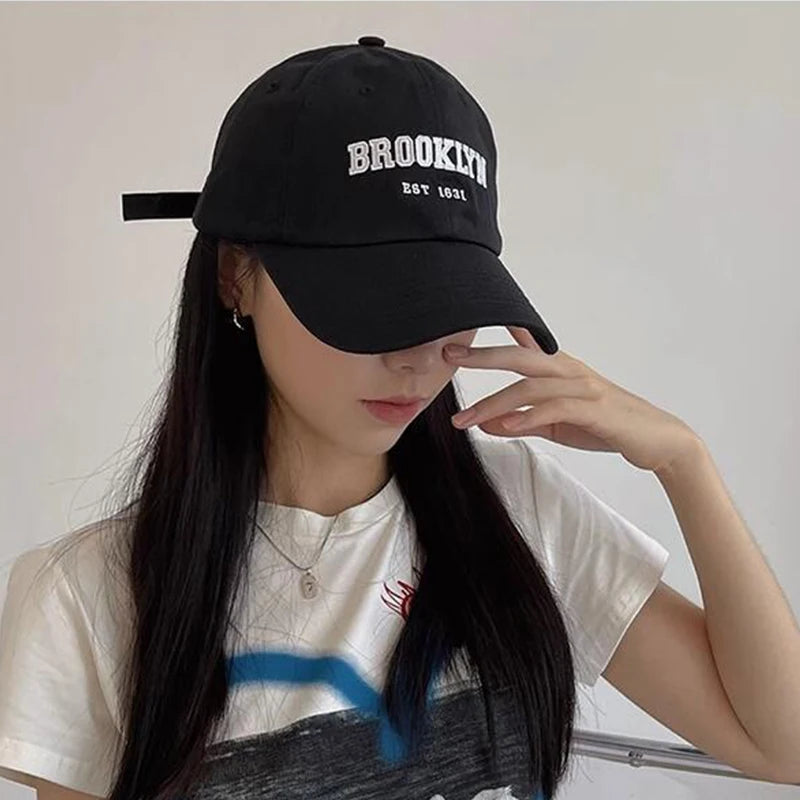 Retro Embroidery Letter Baseball Caps for Women Men