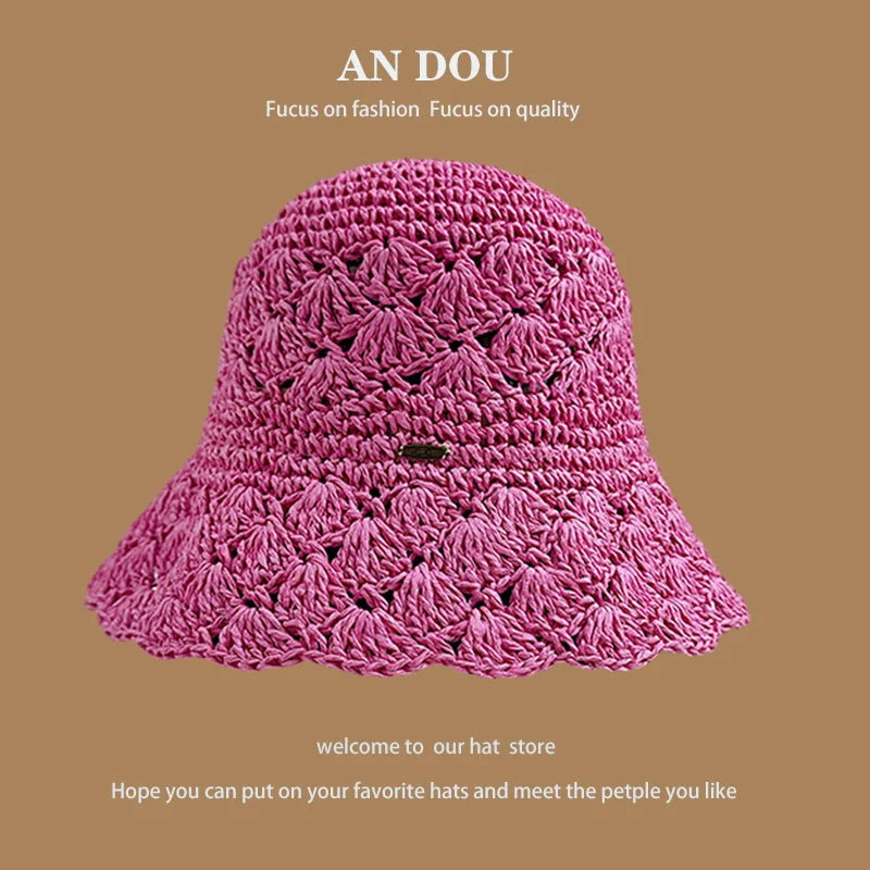 Japanese Spring/Summer Solid Color Lace Show Face Small Bucket Hat