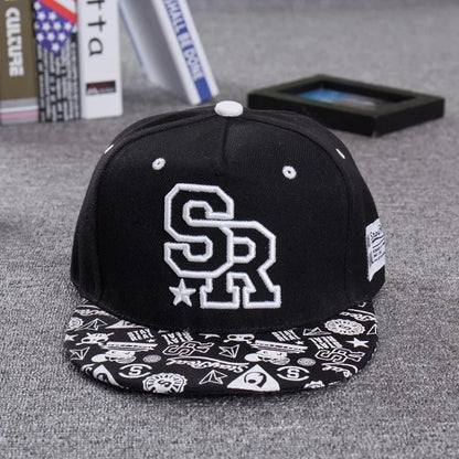 New Fashion Embroidery Letter SR Baseball Cap Hip Hop Hat Outdoor Sports And Leisure Flat Shade Snapback Cap