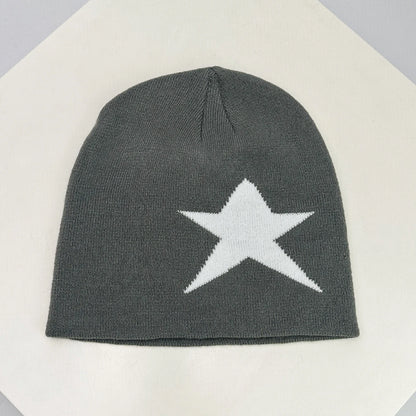 Warm Versatile Streetwear Fashion New Simple Star Hip Hop Beanies Niche Skate