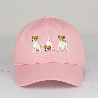 Adorable Jack Russell Terrier Trio Print Baseball Cap