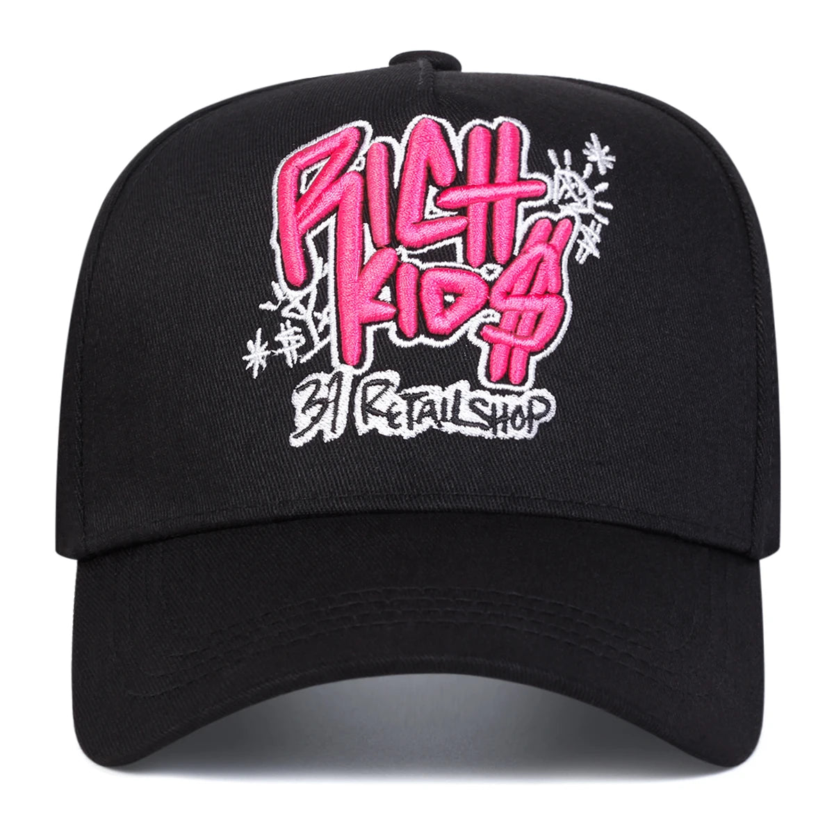 Unisex Rich Kios Letter Embroidery Baseball Caps Spring and Autumn