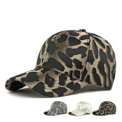 New Jacquard Leopard Print Hardtop Baseball Cap Women Men