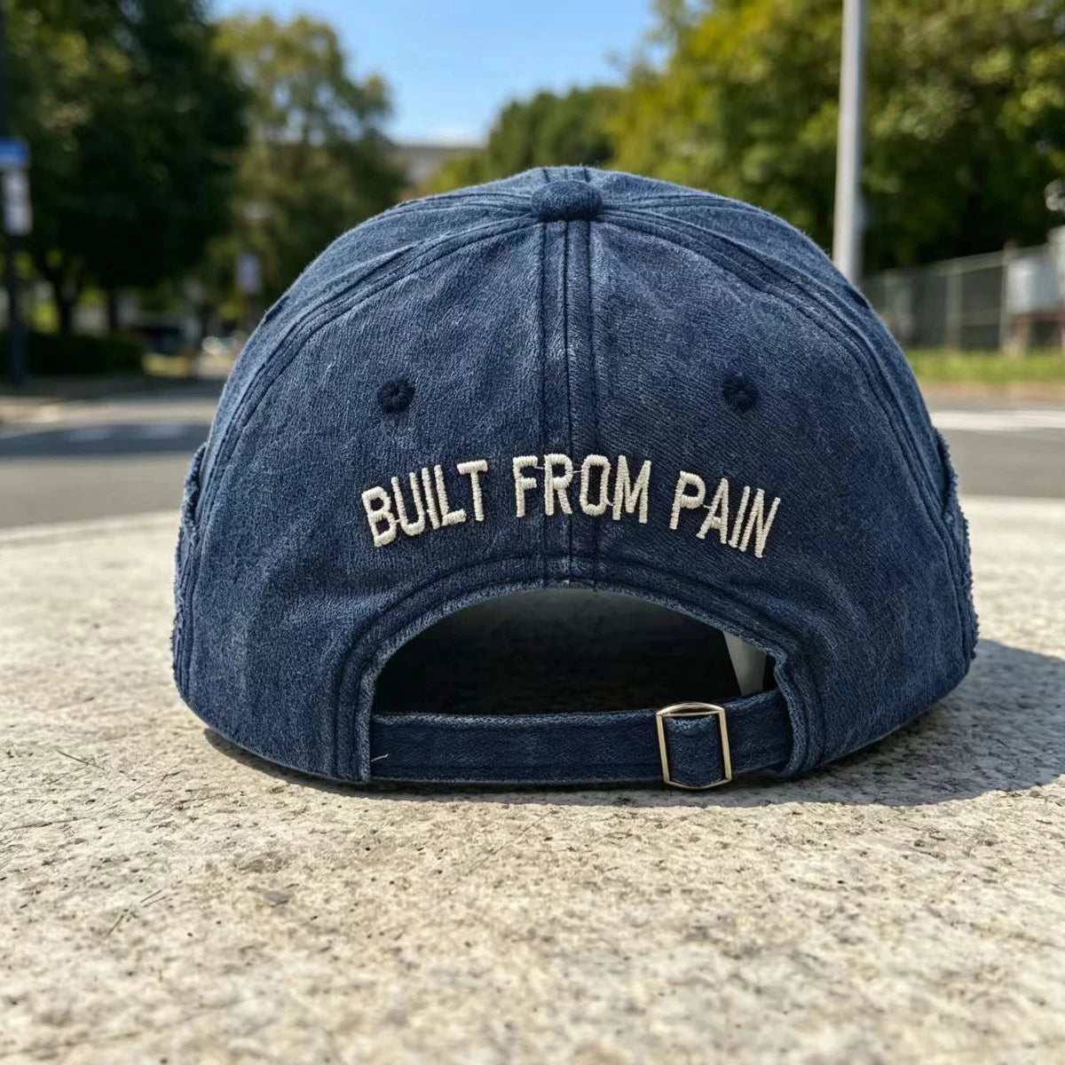 Vintage Washed Distressed Denim Baseball Cap