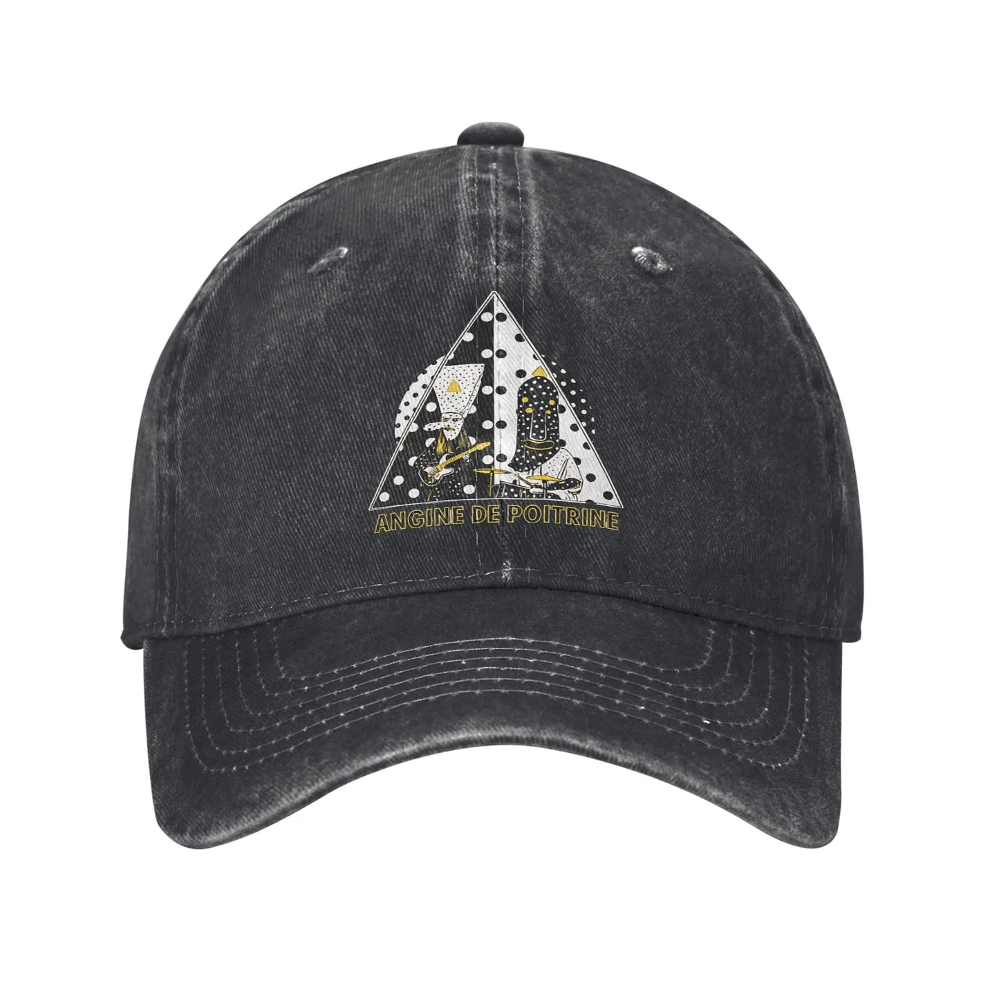 Poitrine Band Printed Caps For Unisex Cotton