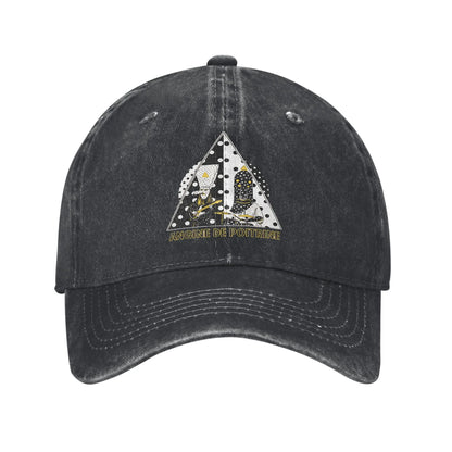 Poitrine Band Printed Caps For Unisex Cotton