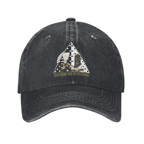 Poitrine Band Printed Caps For Unisex Cotton