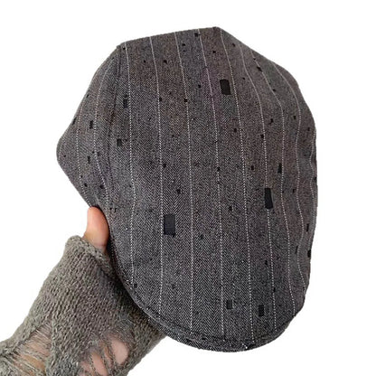 Retro Niche Fashion Striped Forward Cap For Women