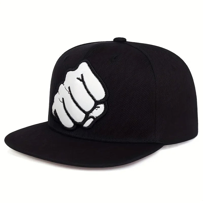 Unisex Fist Leather Label Hip-Hop Hats Spring Autumn