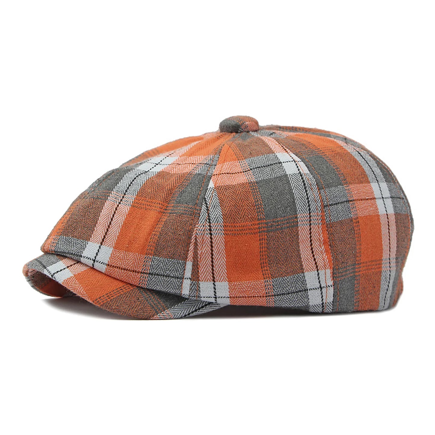 Plaid Beret Hat Short Brim Thin Lightweight Unisex British Retro Artist Cap