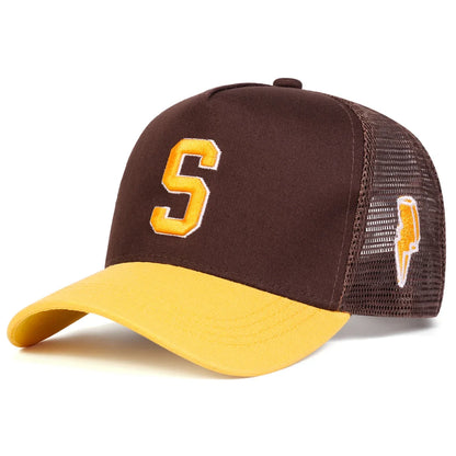 Unisex S Letter Embroidery Side Lightning Baseball Net Caps Spring Summer